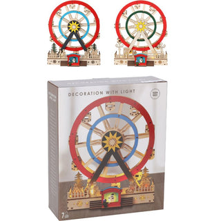 Christmas LED Ferris Wheel Ornament | Light-up Big Wheel Spinning Decoration