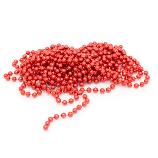 7.5m Red Bead Chain | Christmas Tree Bead Garland Decoration | Bead String Christmas Decorations