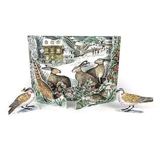 We Three Hares Pop-up 3D Advent Calendar | Rabbit Christmas Calendar - 40x30cm