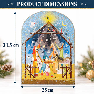Nativity Christmas Advent Calendar with 24 Doors and Glitter Details