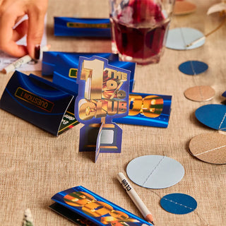 Set of 6 The 1% Club Christmas Crackers, 30cm Quiz Game with 30 Questions
