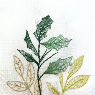 Embroidered Sprigs Christmas Table Runner, Gisela Graham 140cm x 40cm