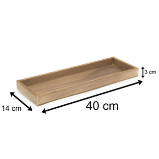 40cm Contemporary Wooden Display Tray Candle Tray | Trinket Tray Jewellery Dish | Rectangle Wood Display Dish