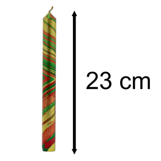 The Colour Emporium Set of 3 Metallic Hand-dipped Marbled Christmas Candles