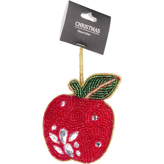 Apple Beaded Christmas Tree Bauble | Colourful Fruit-shaped Tree Ornaments