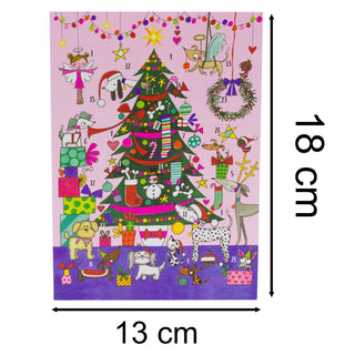 Christmas Tree & Dogs Advent Calendar Greetings Card | Christmas Advent Calendar