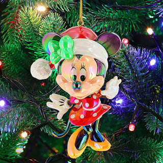 Disney Minnie Mouse Christmas Tree Hanging Ornament, 10cm Reflective Bauble