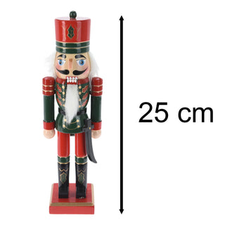 Traditional Wooden Christmas Nutcracker Soldier Figure with Moveable Parts 25cm