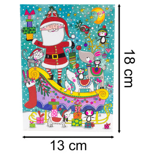 Santa Sleigh Advent Calendar Greetings Card | Christmas Advent Calendar