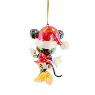 Disney Minnie Mouse Christmas Tree Hanging Ornament, 10cm Reflective Bauble