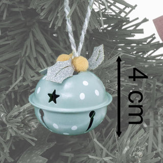Set of 12 Small Pastel Jingle Bell Baubles Jingle Bell Christmas Tree Ornaments