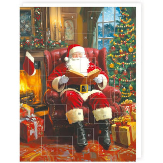 Santa by the Fireside Christmas Advent Calendar, Santa Reading by the Fire