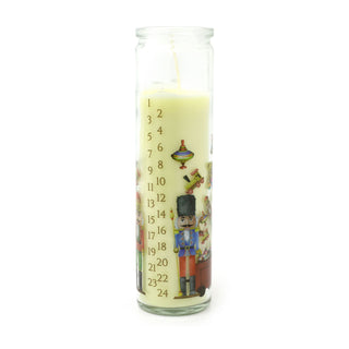 Santa's Workshop Christmas Advent Candle | Pillar Candle in Glass Jar - 21cm