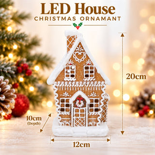 Light Up Gingerbread House, Gisela Graham LED Christmas Decoration 20cm