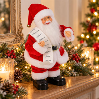 Musical Dancing Santa Claus Christmas Figurine, 28cm Red Santa Ornament