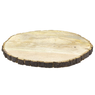 42cm Wooden Tree Trunk Cake Stand | Large Wedding Birthday Cake Round Display Board | Serving Platter Table Centerpiece