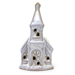 Ceramic LED Church | Light-Up Christmas Chapel Ornament Festive Decoration 12cm