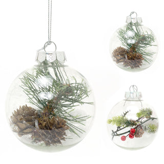 8cm Pine Cone And Berry Christmas Bauble | Snow Christmas Ball Tree Decorations | Xmas Bauble Christmas Decor - Design Varies One Supplied