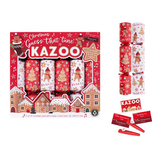 Gingerbread Kazoo Christmas Game Crackers | Set of 6 Musical Christmas Crackers