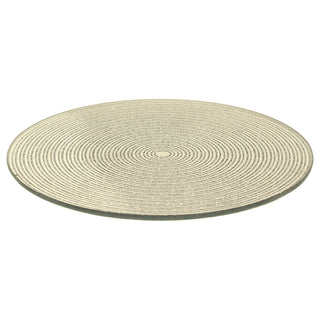 Round Gold Glitter Candle Plate, 15 cm Mirrored Glass Candle Stand