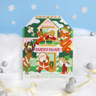 Santa's Village Fold-out Christmas Advent Calendar Book, 25 Flap Countdown
