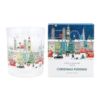 London Christmas Candle | Christmas Pudding Scented Candle & Holder - 7cm