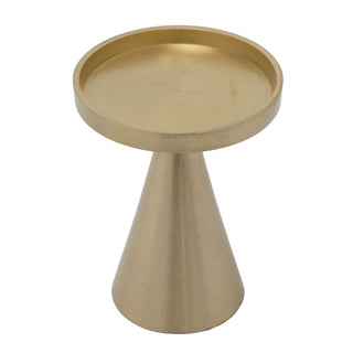 Gold Metal Candle Holder for Pillar Candles | Modern Brass Effect Candlestick