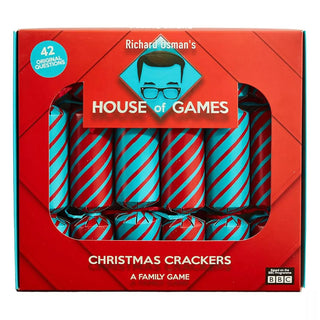House of Games Christmas Crackers Pack of 6 with Original Quiz Rounds and Trophy