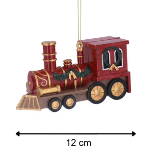 Red Train Christmas Bauble | Christmas Express Steam Train Tree Ornament - 12cm