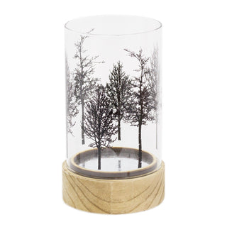 Beautiful Tree Glass Wood Candle Tealight Holder