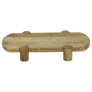 Mango Wood Serving Platter, Natural Raised Cheese Board with Feet 35 x 18 cm