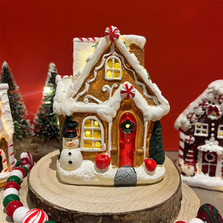 Gingerbread LED Christmas House | Christmas Village Festive Light-up House 10cm