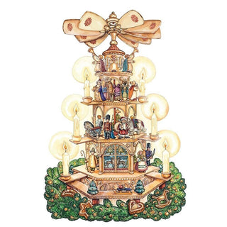 Christmas Pyramid Advent Calendar | Nutcrackers, Santa & Woodland Scenes 56x38cm