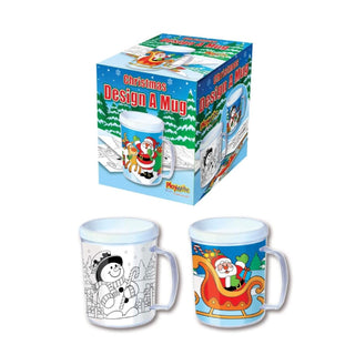 Design Your Own Christmas Mug Xmas Craft Colouring Activity Stocking Filler