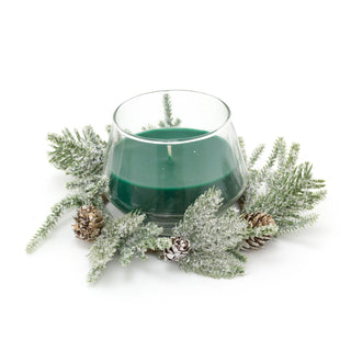 Traditional Christmas Candle Wreath Decoration | Scented Xmas Candle Christmas Table Centrepiece | Xmas Fragrance Candle - Green