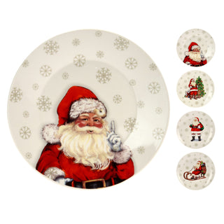 Small Santa Claus Christmas Plate | Ceramic Festive Side Plate Dish - 20cm