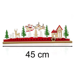 Santa's Sleigh Ride Christmas Advent Calendar | Wooden Christmas Calendar - 45cm