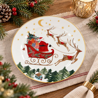 Santa Sleigh Christmas Side Plate, Gisela Graham Bone China, 19cm