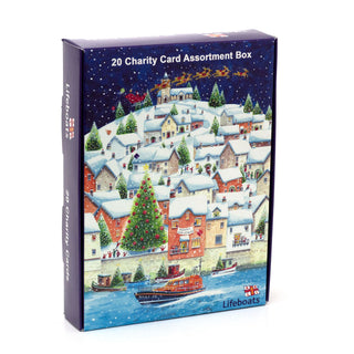 Pack of 20 RNLI Charity Christmas Greeting Cards | Lifeboats & Santa Designs