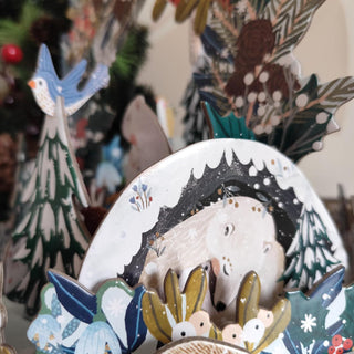 3D Pop & Slot Polar Bear Bower Free Standing Christmas Advent Calendar