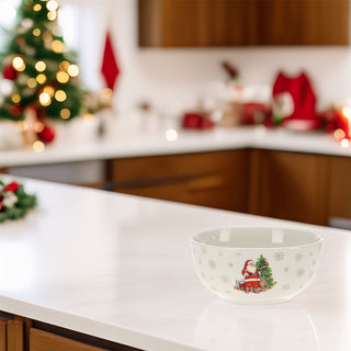 Santa Claus Christmas Bowl | Ceramic Festive Bowl for Snacks & Nibbles - 450ml