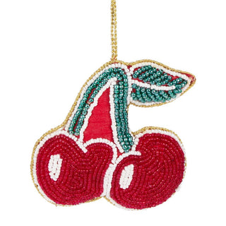 Cherry Beaded Christmas Tree Bauble | Colourful Fruit-shaped Tree Ornaments