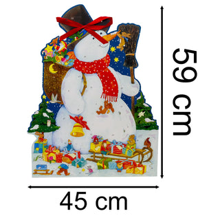 Snowman Advent Calendar | Large Kids Christmas Countdown with Glitter & Ribbon