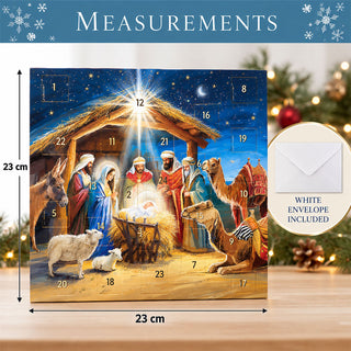 Around the Manger Christmas Advent Calendar, 23cm Nativity Scene