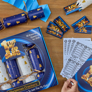 Set of 6 The 1% Club Christmas Crackers, 30cm Quiz Game with 30 Questions