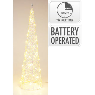 LED Iridescent Cone Light | Light-up Christmas Tree Cone with Timer - 60cm