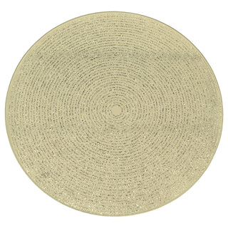 Round Gold Glitter Candle Plate, 15 cm Mirrored Glass Candle Stand