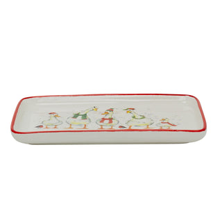 Christmas Quackers Ceramic Duck Plate | Festive Christmas Serving Dish 22x12cm