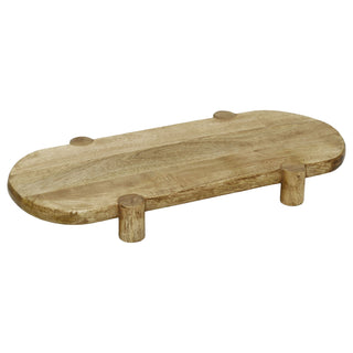 Mango Wood Serving Platter, Natural Raised Cheese Board with Feet 50 x 25 cm
