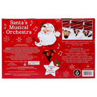 Santa Musical Orchestra Christmas Crackers | 8 Musical Whistle Family Crackers